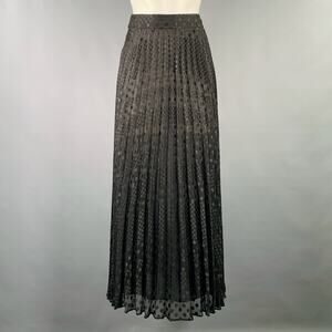 EMPORIO ARMANI Size 2 Black Polyester Viscose Dots Maxi Skirt